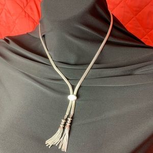 MONET silver sliding tassels 20”inch necklace